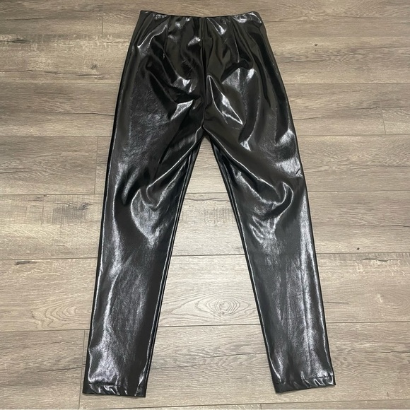 I.AM.G.I.A. Faux Leather Winona Super Shiny Circle Zip Fly Pant Black Sz L - Picture 7 of 10